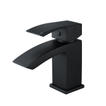Omega Vibe Matt Black Mono Basin Mixer Tap inc Clicker Waste